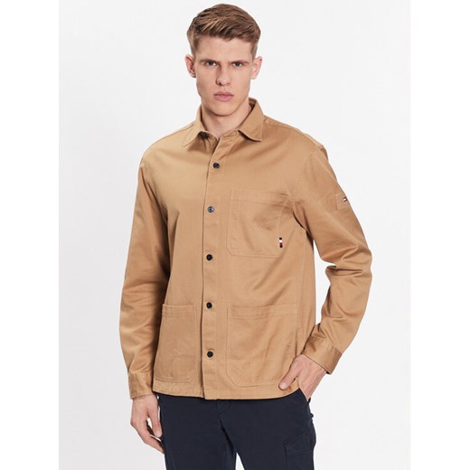 Tommy Hilfiger Kurtka jeansowa Solid MW0MW31773 Brązowy Regular Fit ze sklepu MODIVO w kategorii Kurtki męskie - zdjęcie 183948476
