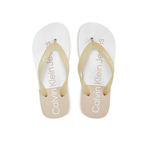 Calvin Klein Jeans Japonki Beach Sandal Flatform Monologo YW0YW01617 Écru ze sklepu MODIVO w kategorii Klapki damskie - zdjęcie 183948676