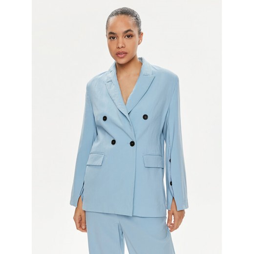MSGM Marynarka 3441MDG27 237200 Niebieski Relaxed Fit ze sklepu MODIVO w kategorii Marynarki damskie - zdjęcie 183948716