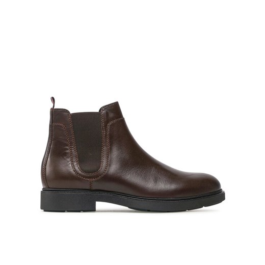 Tommy Hilfiger Sztyblety Elevated Rounded Lth Chelsea FM0FM04183 Brązowy ze sklepu MODIVO w kategorii Buty zimowe męskie - zdjęcie 183948765