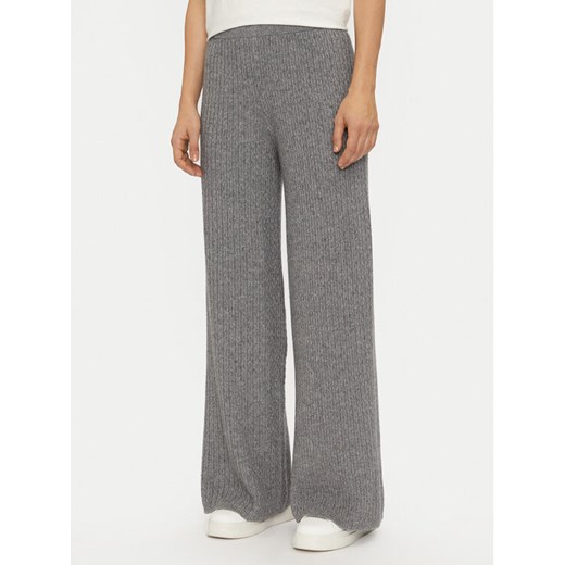 United Colors Of Benetton Spodnie dzianinowe 126WDF00S Szary Wide Leg ze sklepu MODIVO w kategorii Spodnie damskie - zdjęcie 183948898