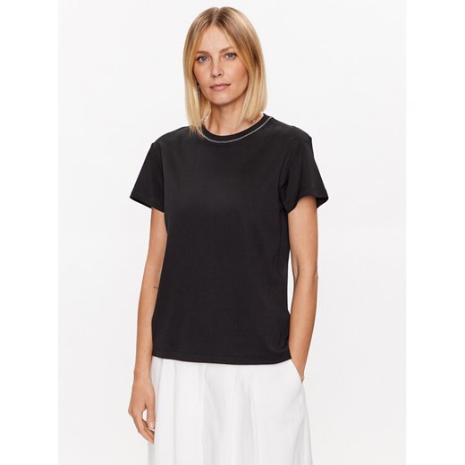 Fabiana Filippi T-Shirt JED273W126 Czarny Regular Fit ze sklepu MODIVO w kategorii Bluzki damskie - zdjęcie 183949007