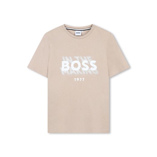 BOSS T-Shirt J52046 S Beżowy Regular Fit ze sklepu MODIVO w kategorii T-shirty chłopięce - zdjęcie 183949015