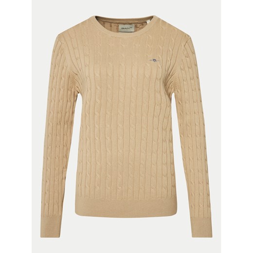 Gant Sweter 4800100 Beżowy Slim Fit Gant L MODIVO