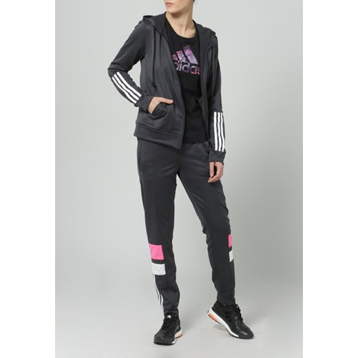 adidas Performance ICONIC  Dres dark grey/solar pink zalando szary poliester