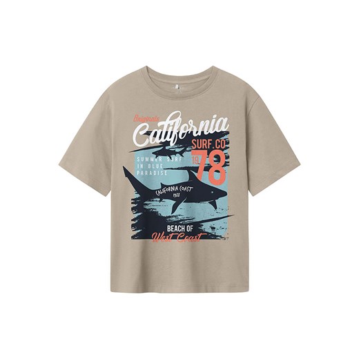 name it Koszulka &quot;Hirlan&quot; w kolorze jasnobrązowym ze wzorem ze sklepu Limango Polska w kategorii T-shirty chłopięce - zdjęcie 183968908