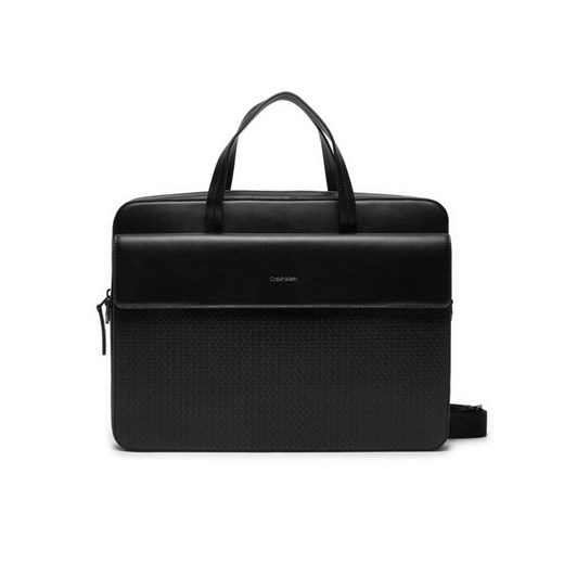 Torba na laptopa Calvin Klein Vertical Lines K50K512257 Czarny ze sklepu eobuwie.pl w kategorii Torby na laptopa - zdjęcie 183969357