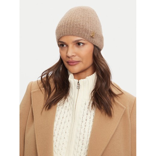 Czapka Tommy Hilfiger AW0AW16624 Beżowy ze sklepu eobuwie.pl w kategorii Czapki zimowe damskie - zdjęcie 183969979