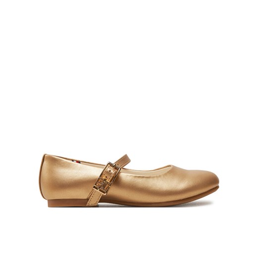 Baleriny Tommy Hilfiger T3A3-33555-1372514 M Złoty ze sklepu eobuwie.pl w kategorii Balerinki dziecięce - zdjęcie 183970307