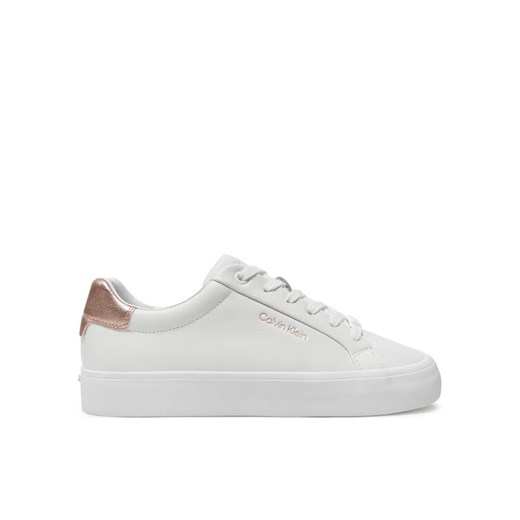 Sneakersy Calvin Klein Vulc Lace Up Saff Fox W/Met Bt HW0HW02104 Biały ze sklepu eobuwie.pl w kategorii Buty sportowe damskie - zdjęcie 183971016