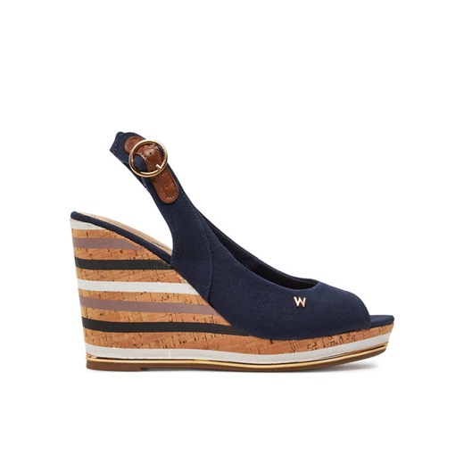 Sandały Wrangler Raval Marina Women Wedge 20241057.29Y Granatowy ze sklepu eobuwie.pl w kategorii Sandały damskie - zdjęcie 183971278