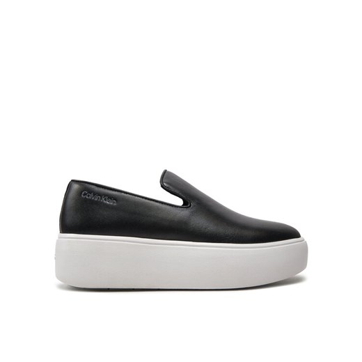 Tenisówki Calvin Klein FLATFORM CUPSOLE SLIP ON LTH HW0HW01893 Czarny ze sklepu eobuwie.pl w kategorii Trampki damskie - zdjęcie 183971317
