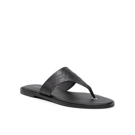 Japonki Calvin Klein Almond Flat Tp Slide Hf HW0HW01159 Czarny Calvin Klein 37 eobuwie.pl