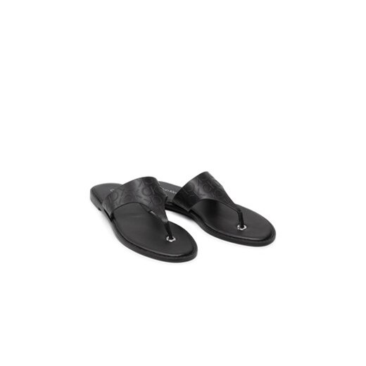 Japonki Calvin Klein Almond Flat Tp Slide Hf HW0HW01159 Czarny Calvin Klein 37 eobuwie.pl