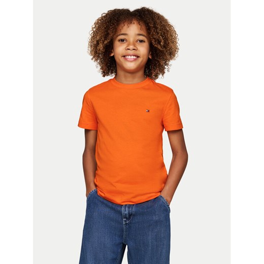 Tommy Hilfiger T-Shirt Essential KB0KB06879 M Pomarańczowy Regular Fit ze sklepu MODIVO w kategorii Bluzki dziewczęce - zdjęcie 183985127
