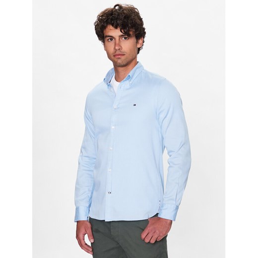 Tommy Hilfiger Koszula Core Flex Dobby MW0MW25038 Błękitny Slim Fit ze sklepu MODIVO w kategorii Koszule męskie - zdjęcie 183985169