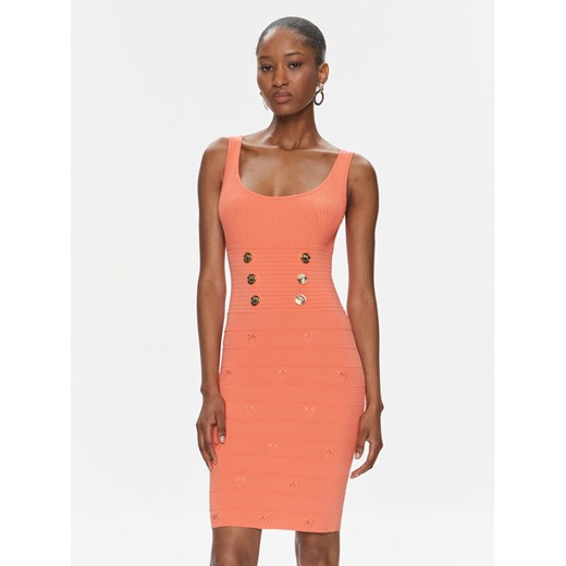 Pinko Sukienka dzianinowa Cactus 102879 A1LK Koralowy Slim Fit Pinko M MODIVO