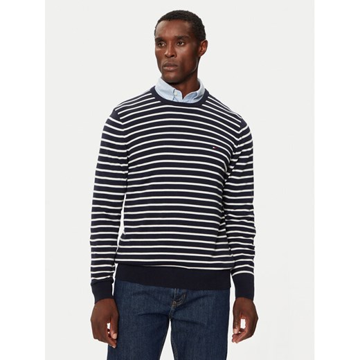 Tommy Hilfiger Sweter Essential MW0MW14748 Granatowy Regular Fit ze sklepu MODIVO w kategorii Swetry męskie - zdjęcie 183985209