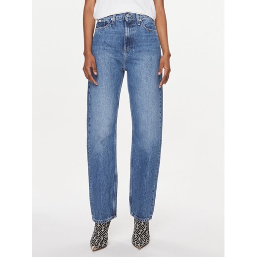 Calvin Klein Jeans Jeansy J20J221244 Niebieski Straight Fit ze sklepu MODIVO w kategorii Jeansy damskie - zdjęcie 183985248