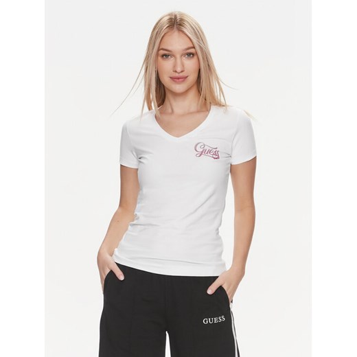 Guess T-Shirt W4RI55 J1314 Biały Slim Fit Guess S MODIVO