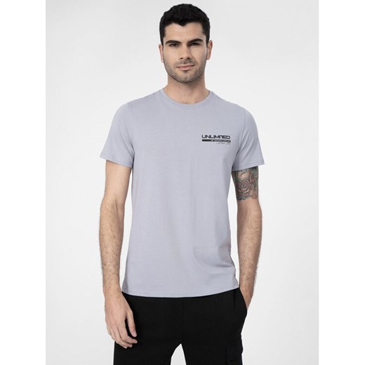 4F T-Shirt 4FSS23TTSHM307 Szary Regular Fit ze sklepu MODIVO w kategorii T-shirty męskie - zdjęcie 183985315