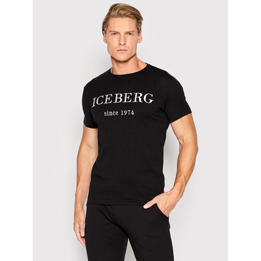 Iceberg T-Shirt 22II1P0F0146301 Czarny Regular Fit ze sklepu MODIVO w kategorii T-shirty męskie - zdjęcie 183985426