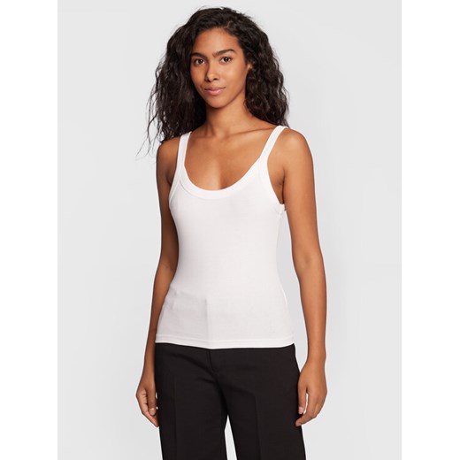 Gina Tricot Top Basic 14188 Biały Slim Fit Gina Tricot XXS MODIVO