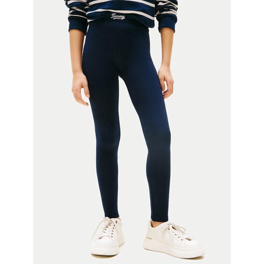 Tommy Hilfiger Legginsy KG0KG08628 Granatowy Slim Fit ze sklepu MODIVO w kategorii Spodnie dziewczęce - zdjęcie 183985507