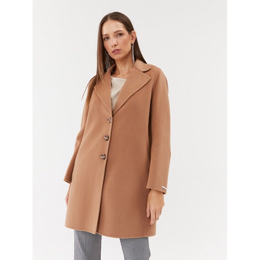 Marella Płaszcz wełniany Betel 2330161138200 Brązowy Regular Fit ze sklepu MODIVO w kategorii Płaszcze damskie - zdjęcie 183985517
