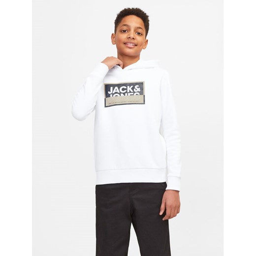 Jack&Jones Junior Bluza Logan 12254120 Biały Standard Fit ze sklepu MODIVO w kategorii Bluzy chłopięce - zdjęcie 183985547