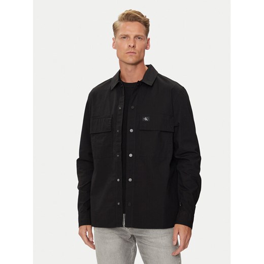 Calvin Klein Jeans Koszula Cargo J30J326970 Czarny Regular Fit ze sklepu MODIVO w kategorii Koszule męskie - zdjęcie 183985566