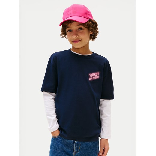 Tommy Hilfiger T-Shirt Neon Graphic KB0KB09849 Granatowy Regular Fit ze sklepu MODIVO w kategorii T-shirty chłopięce - zdjęcie 183985569