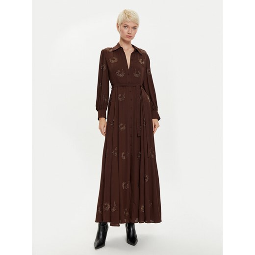 PINKO Sukienka koszulowa 104432 A289 Brązowy Regular Fit ze sklepu MODIVO w kategorii Sukienki - zdjęcie 183985647