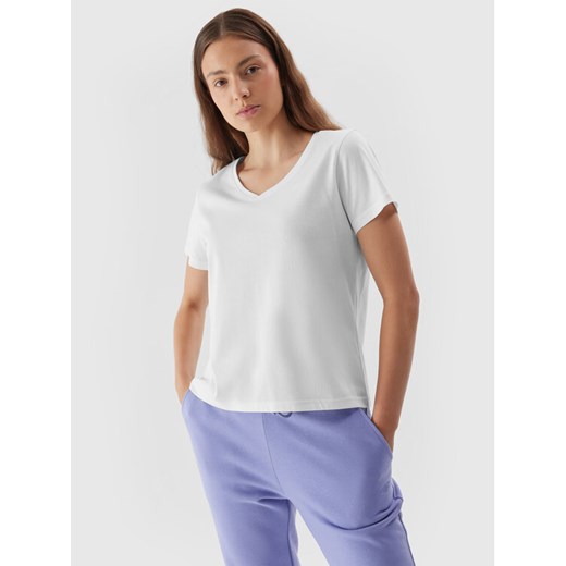 4F T-Shirt 4FAW23TTSHF0908 Biały Regular Fit M MODIVO