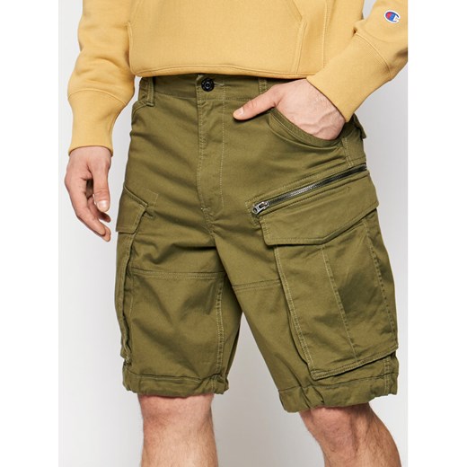 G-Star Raw Szorty materiałowe Rovic D08566-5126-724 Zielony Relaxed Fit ze sklepu MODIVO w kategorii Spodenki męskie - zdjęcie 183985775