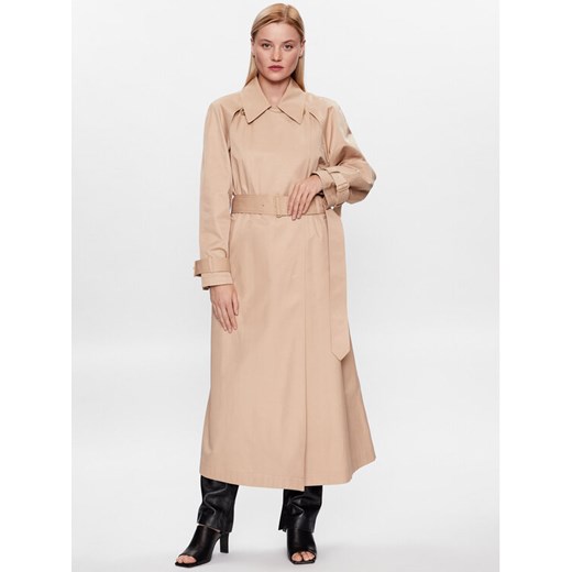 Calvin Klein Trencz K20K205498 Beżowy Regular Fit ze sklepu MODIVO w kategorii Płaszcze damskie - zdjęcie 183985835