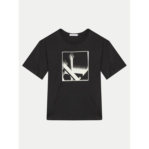 Calvin Klein Jeans T-Shirt Monogram IB0IB02161 Czarny Relaxed Fit 10Y MODIVO