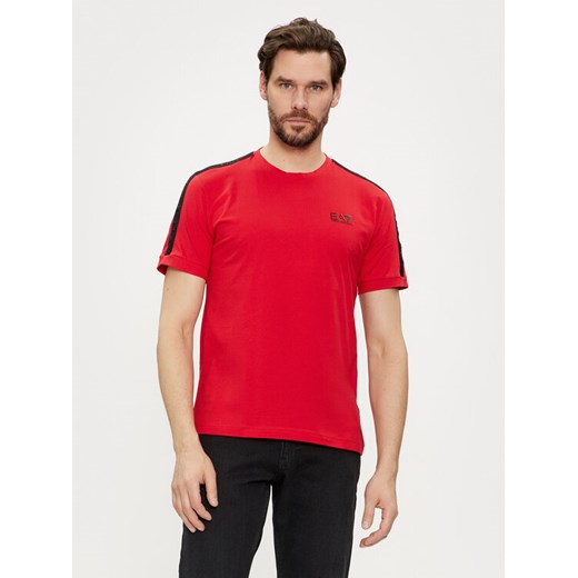 EA7 Emporio Armani T-Shirt 3DPT35 PJ02Z 1461 Czerwony Regular Fit ze sklepu MODIVO w kategorii T-shirty męskie - zdjęcie 183985996