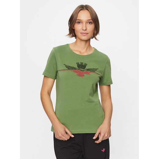Aeronautica Militare T-Shirt 232TS2164DJ496 Zielony Regular Fit ze sklepu MODIVO w kategorii Bluzki damskie - zdjęcie 183985997