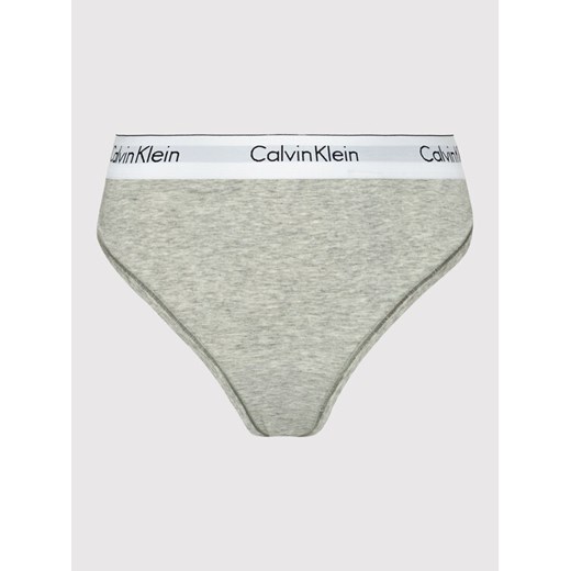 Calvin Klein Underwear Stringi 000QF5117E Szary ze sklepu MODIVO w kategorii Majtki damskie - zdjęcie 183985998
