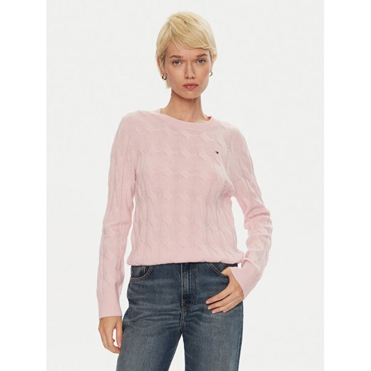 Tommy Hilfiger Sweter WW0WW43586 Różowy Regular Fit ze sklepu MODIVO w kategorii Swetry damskie - zdjęcie 183986029