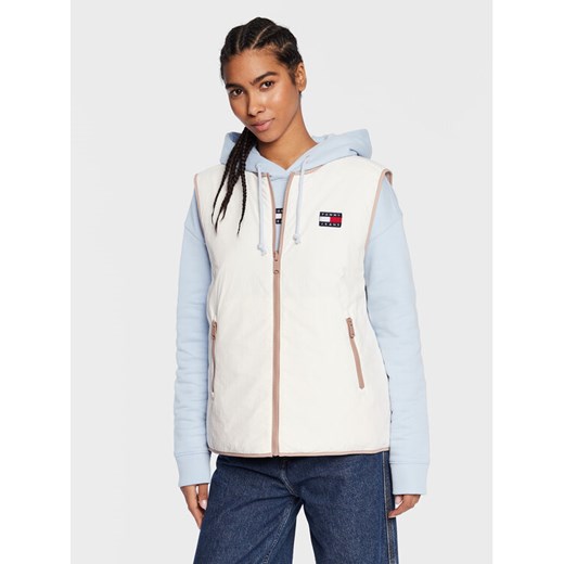 Tommy Jeans Bezrękawnik Reversible DW0DW14934 Écru Relaxed Fit ze sklepu MODIVO w kategorii Kamizelki damskie - zdjęcie 183986038