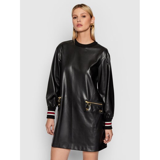 Iceberg Sukienka z imitacji skóry 21II2P0H1312829 Czarny Regular Fit ze sklepu MODIVO w kategorii Sukienki - zdjęcie 183986047