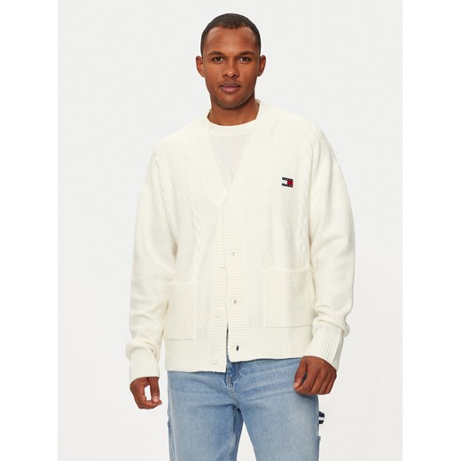 Tommy Jeans Kardigan DM0DM19441 Écru Boxy Fit ze sklepu MODIVO w kategorii Swetry męskie - zdjęcie 183986048