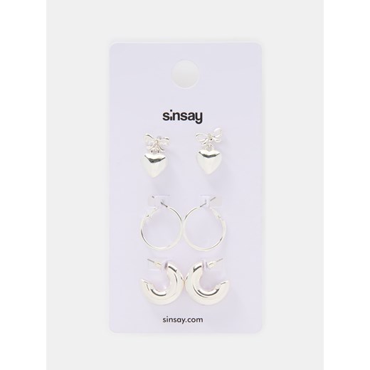 Sinsay - Kolczyki 3 pack - srebrny Sinsay One Size Sinsay