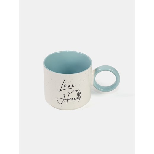 Sinsay - Kubek ceramiczny z pozytywną sentencją - błękitny Sinsay One Size Sinsay