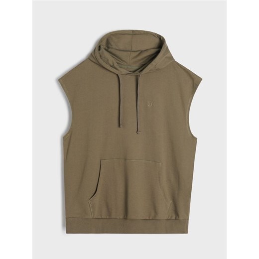Sinsay - Bluza bez rękawów z kapturem - zielony ze sklepu Sinsay w kategorii Bluzy męskie - zdjęcie 183992708