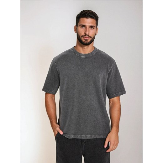 Sinsay - Bluza z krótkim rękawem z efektem sprania - szary ze sklepu Sinsay w kategorii T-shirty męskie - zdjęcie 183992709