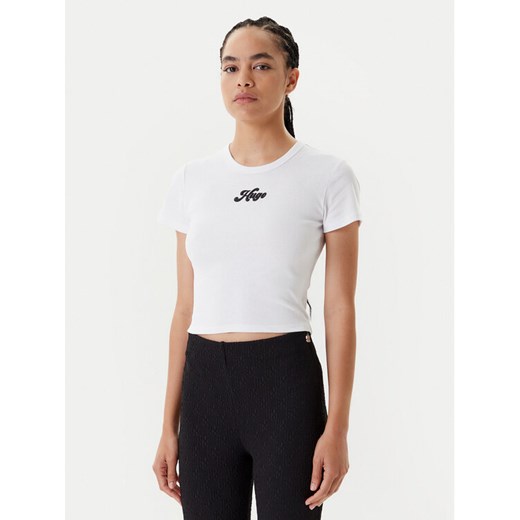 HUGO T-Shirt Delanor_2 50539132 Beżowy Slim Fit ze sklepu MODIVO w kategorii Bluzki damskie - zdjęcie 183992837