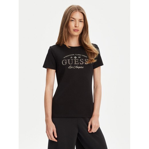 Guess T-Shirt V5YI13 J1314 Czarny Regular Fit ze sklepu MODIVO w kategorii Bluzki damskie - zdjęcie 183992847